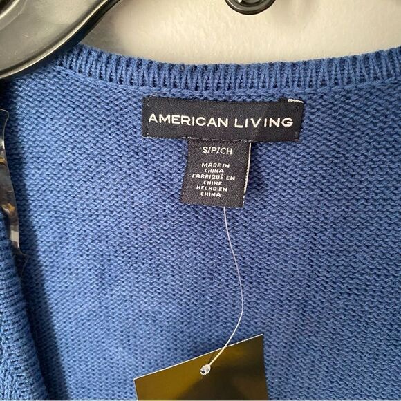 American Living Women’s Open Front Sleeveless Aztec Print Knit Duster Sweater - Picture 3 of 3